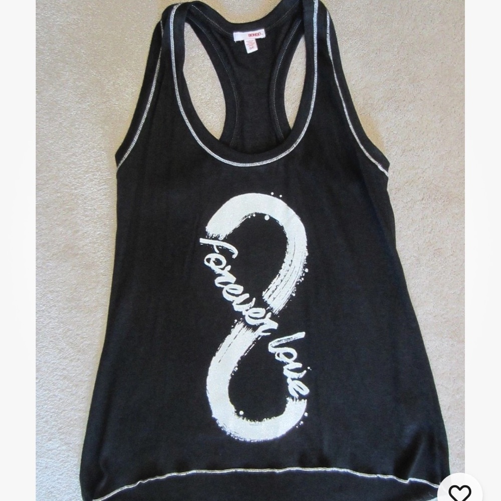 WOMENS BONGO BLACK SLEEVELESS FOREVER LOVE TANK TOP KNIT TOP SMALL NEW COMFY